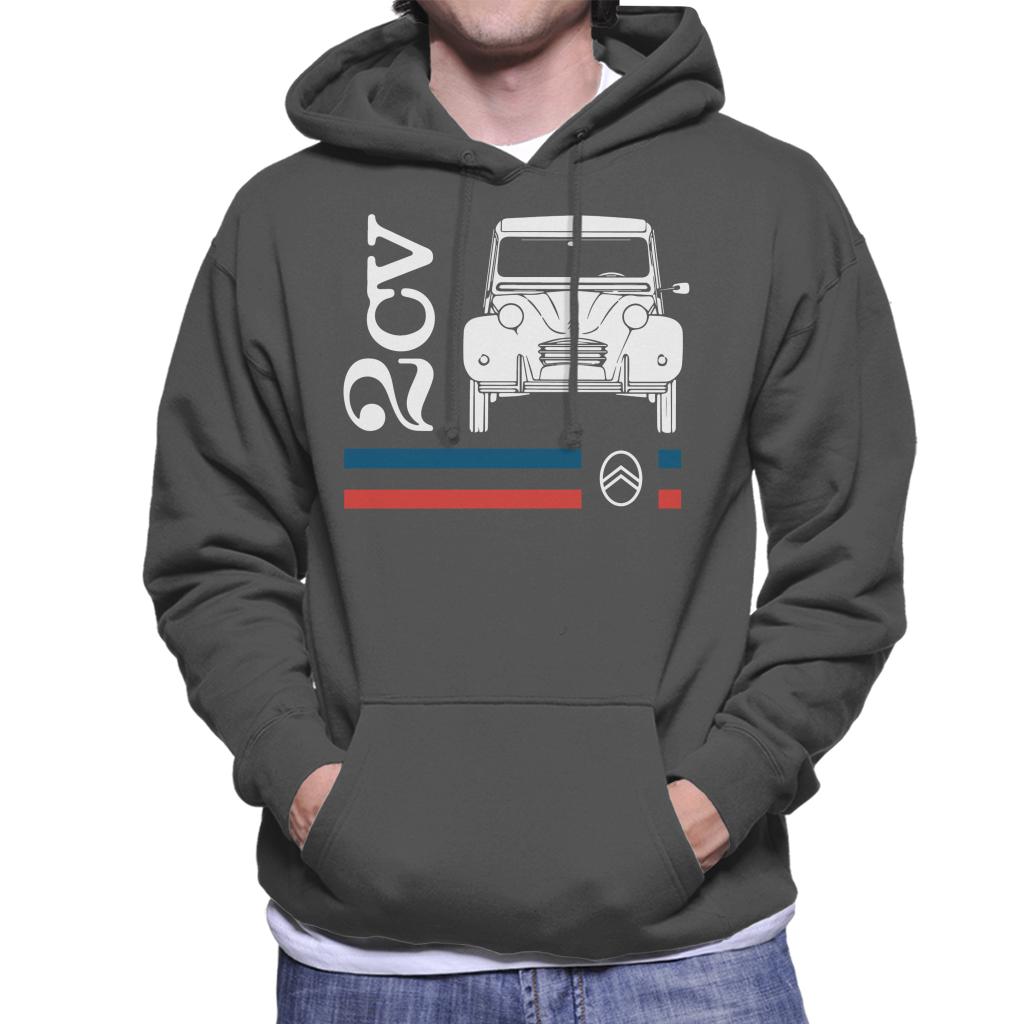 Citroën White 2CV Racing Stripes Men's Hooded Sweatshirt product image 4