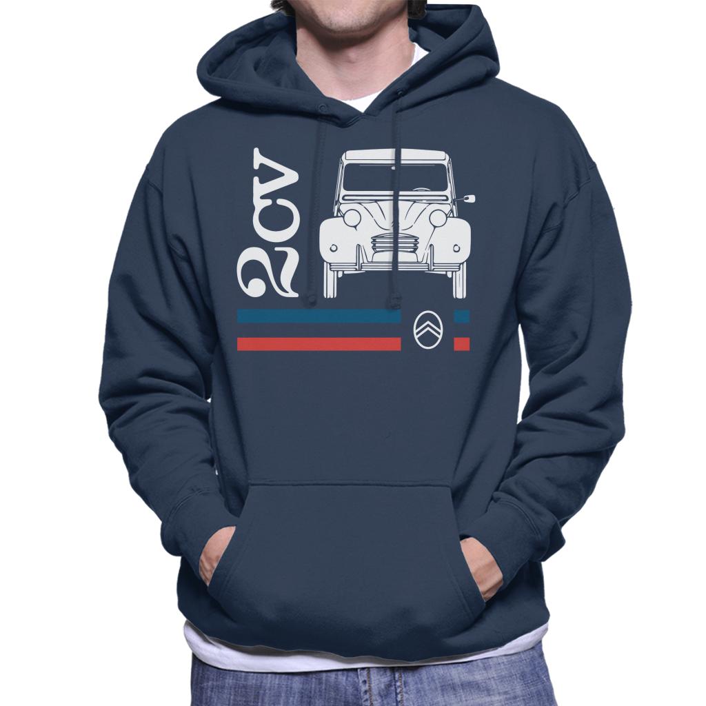 Citroën White 2CV Racing Stripes Men's Hooded Sweatshirt product image 6