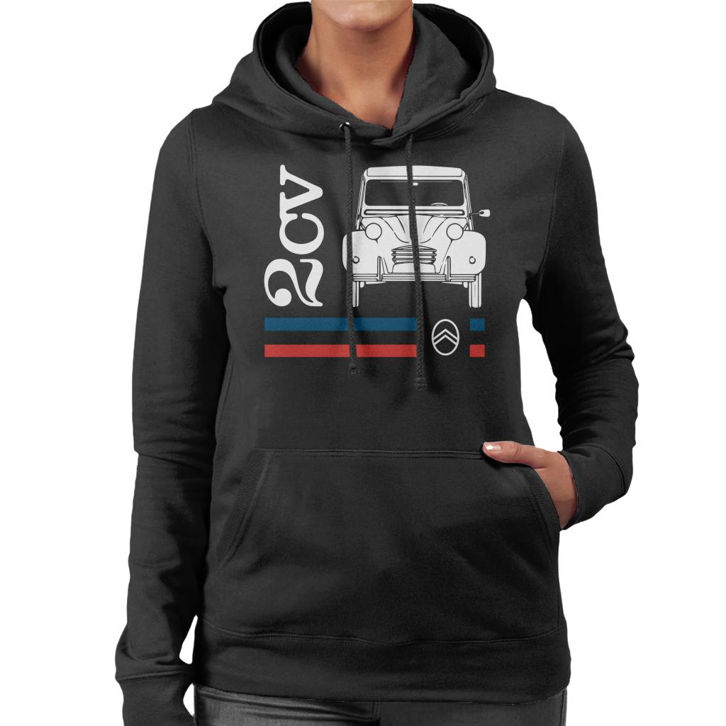 Citroën White 2CV Racing Stripes Women's Hooded Sweatshirt product image 1