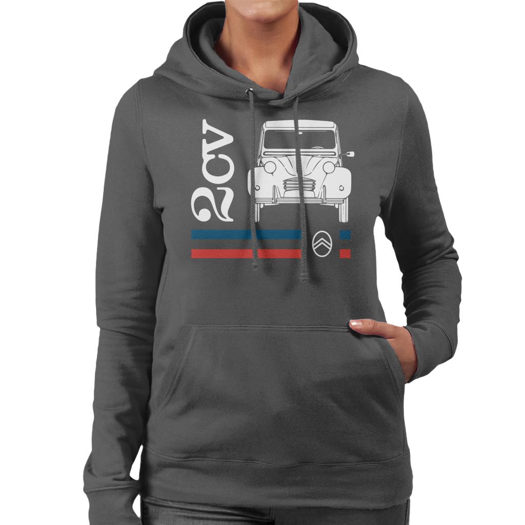 Citroën White 2CV Racing Stripes Women's Hooded Sweatshirt product image 4