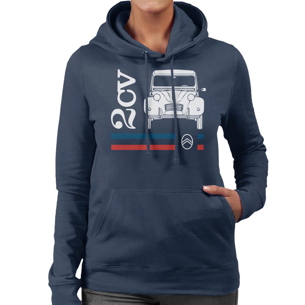 Citroën White 2CV Racing Stripes Women's Hooded Sweatshirt product image 6