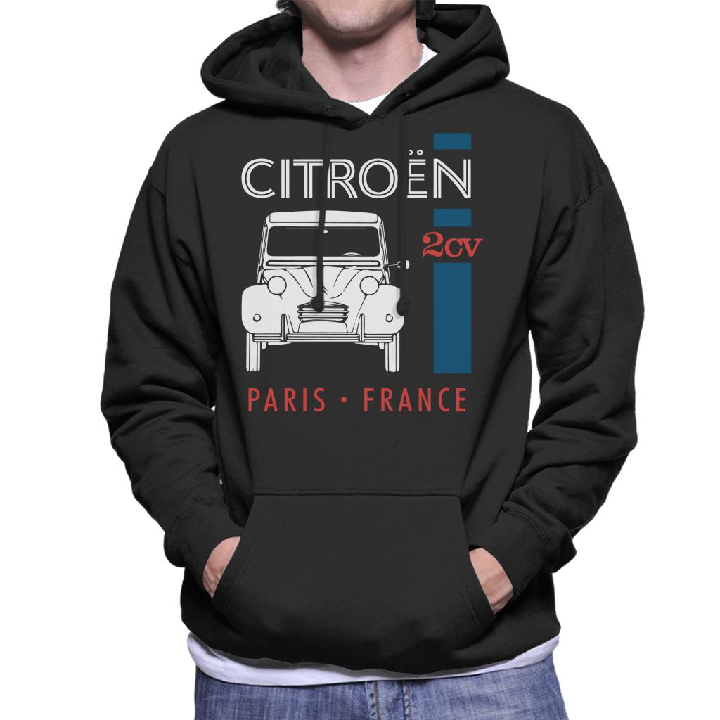 Citroën White 2CV Paris France Single Stripe Men's Hooded product image 1