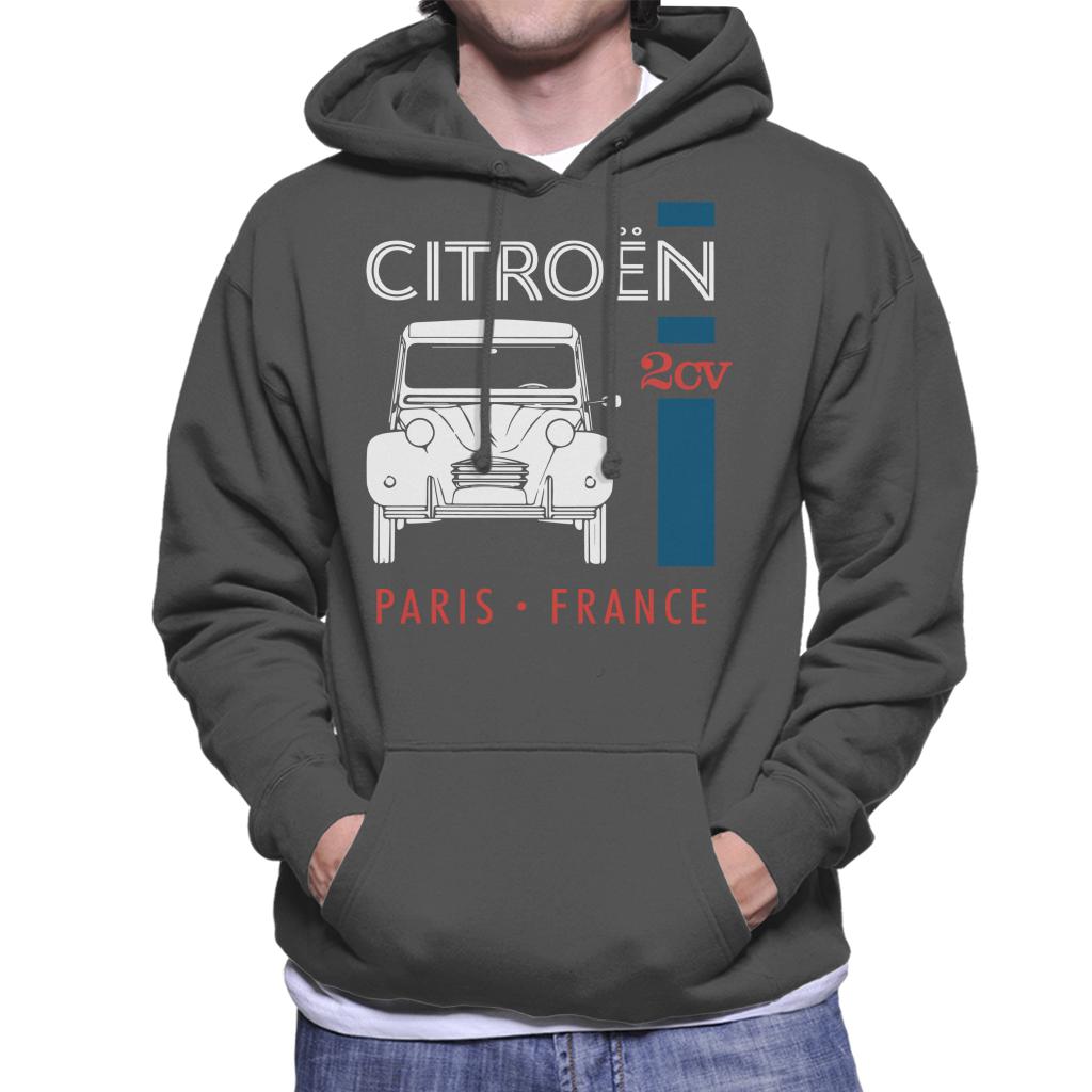 Citroën White 2CV Paris France Single Stripe Men's Hooded product image 4