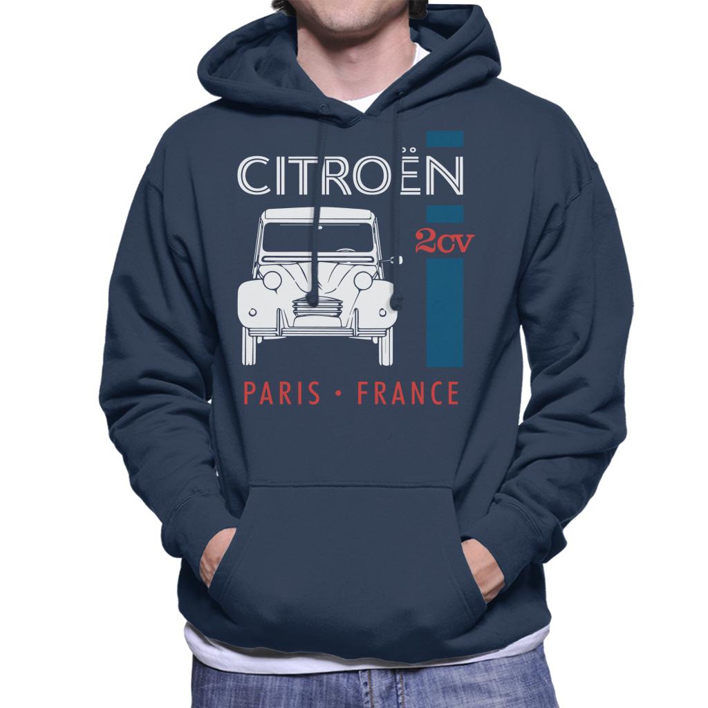 Citroën White 2CV Paris France Single Stripe Men's Hooded product image 6