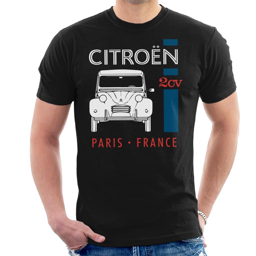 Citroën White 2CV Paris France Single Stripe Men's T-Shirt product image 1
