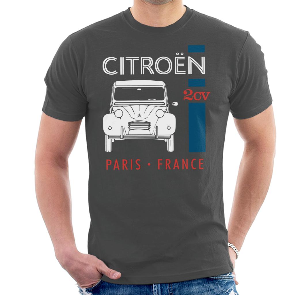 Citroën White 2CV Paris France Single Stripe Men's T-Shirt product image 4