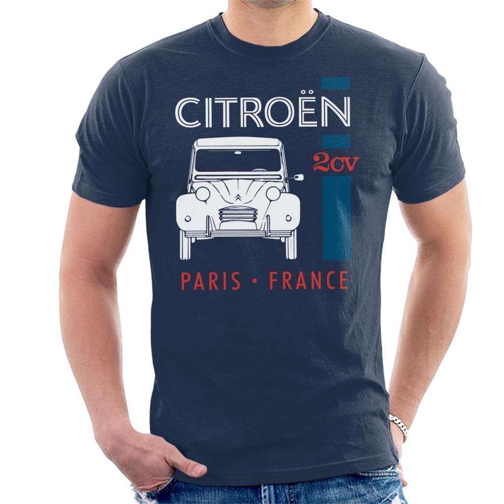 Citroën White 2CV Paris France Single Stripe Men's T-Shirt product image 6