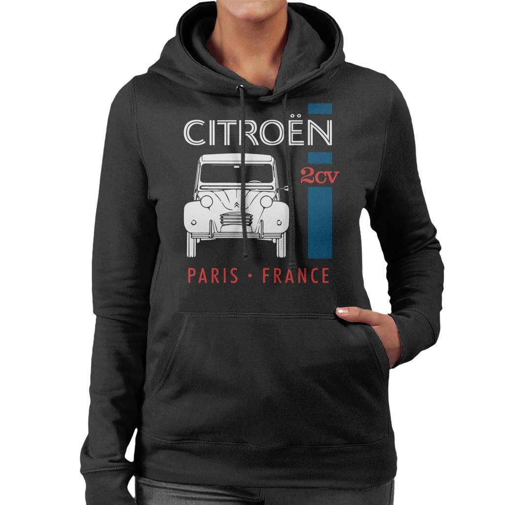 Citroën White 2CV Paris France Single Stripe Women's Hooded product image 1