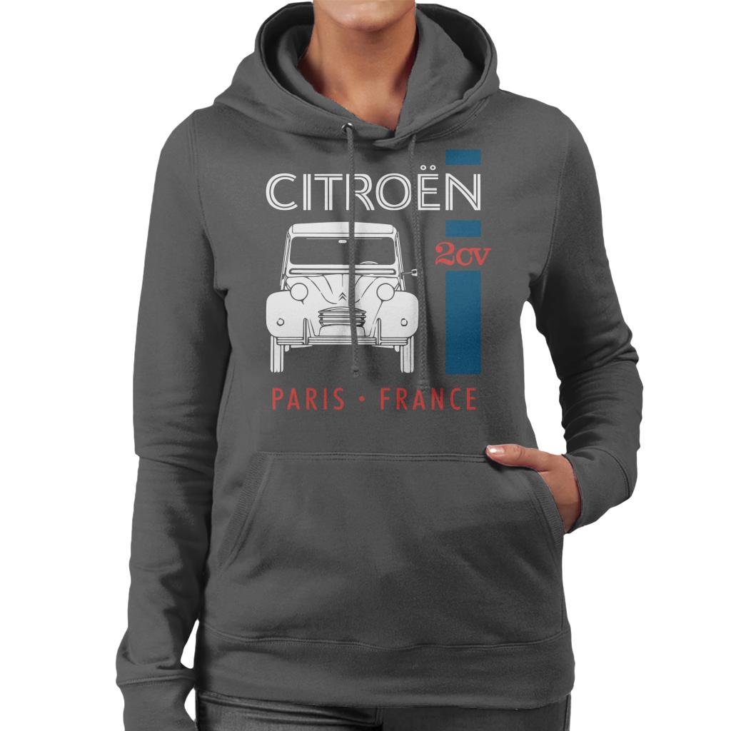 Citroën White 2CV Paris France Single Stripe Women's Hooded product image 4