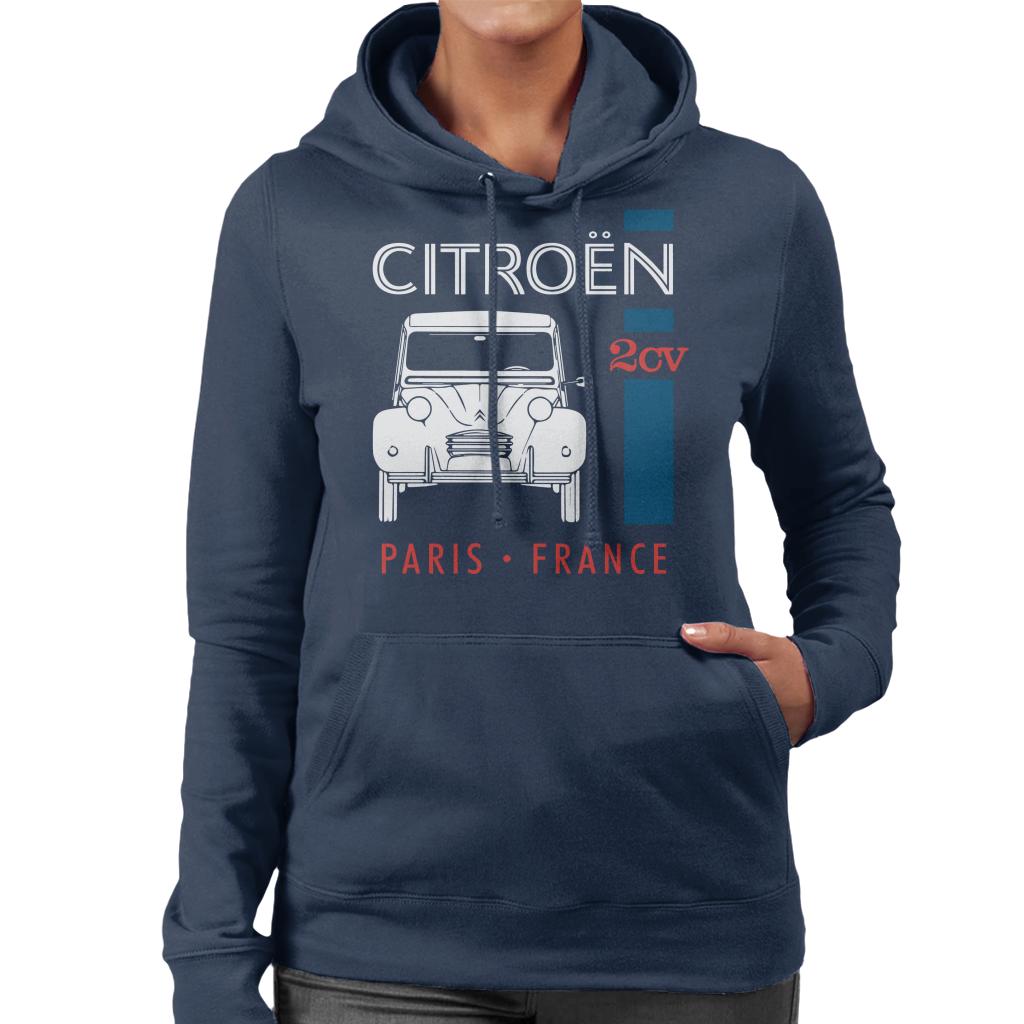 Citroën White 2CV Paris France Single Stripe Women's Hooded product image 6