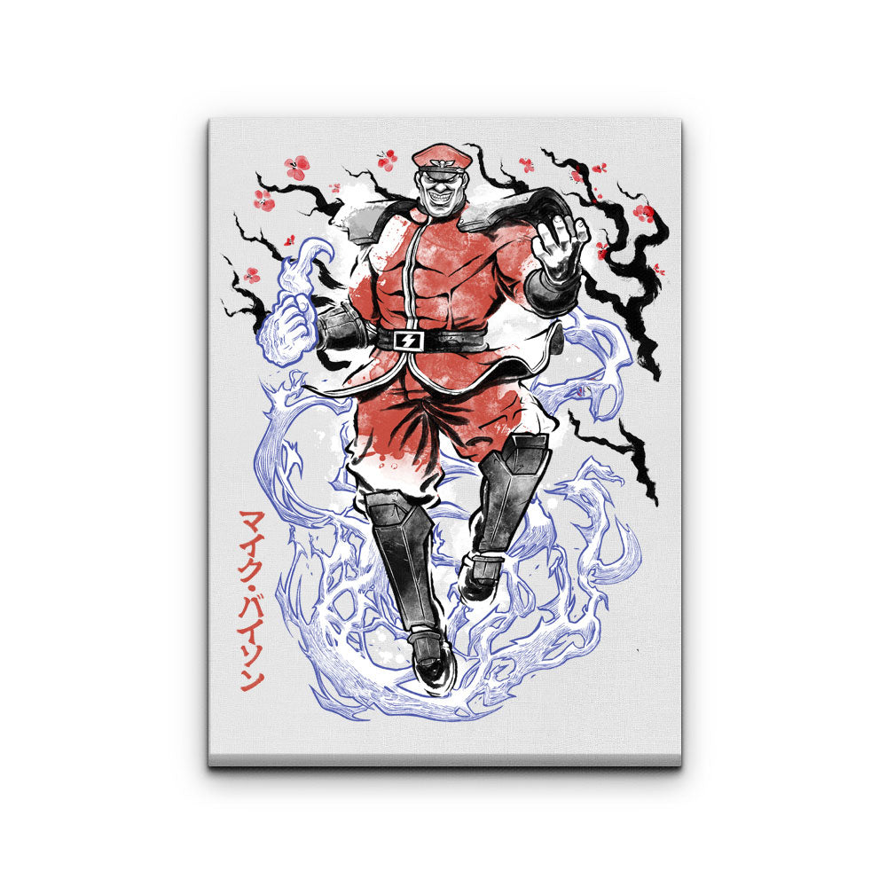 Crimson Dictator Sumi-e - Canvas Print