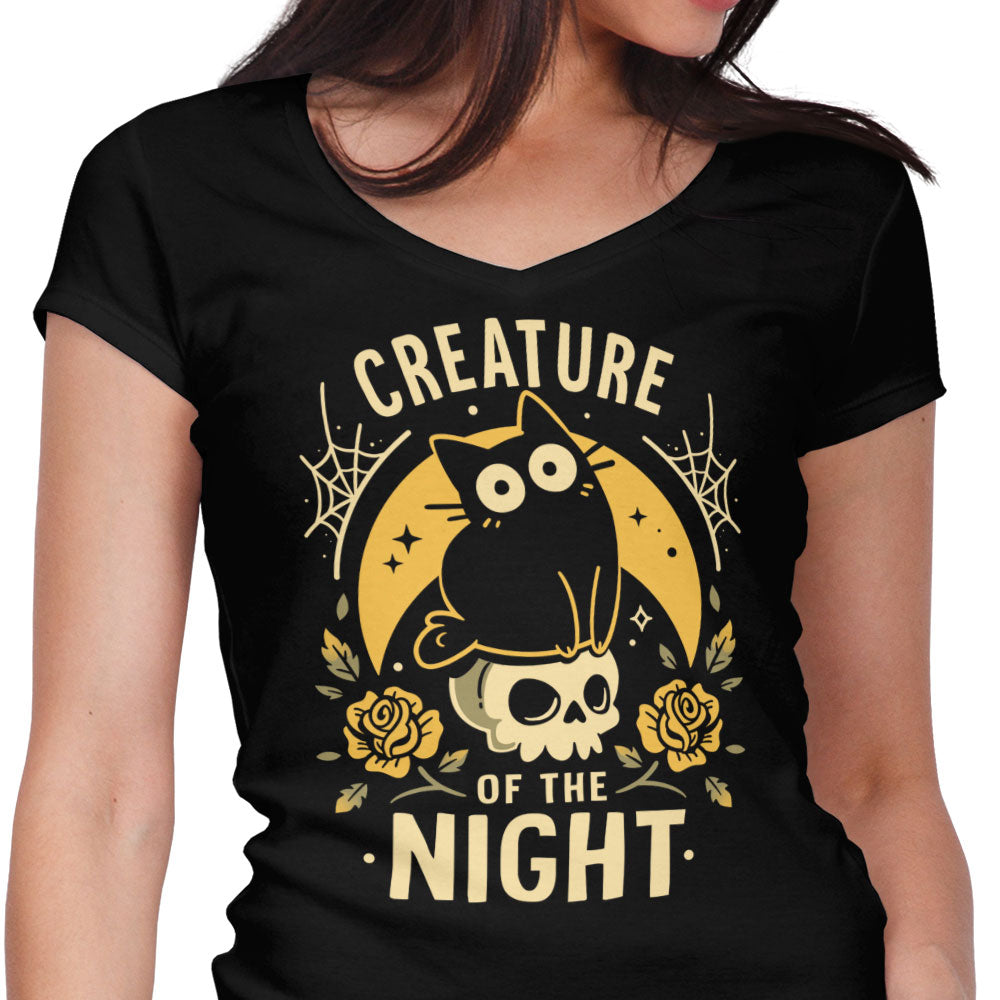 Gothic Night Cat - Women's V-Neck product image 1