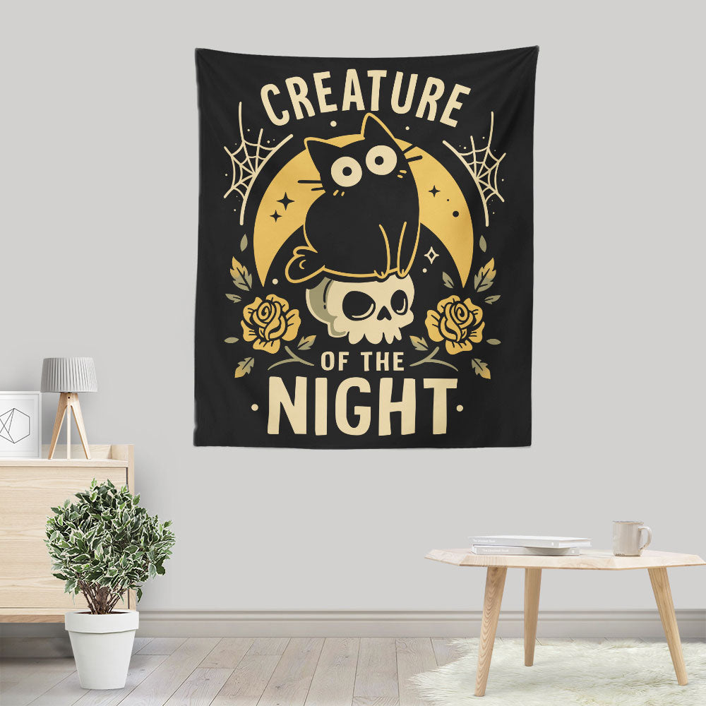 Gothic Night Cat - Wall Tapestry