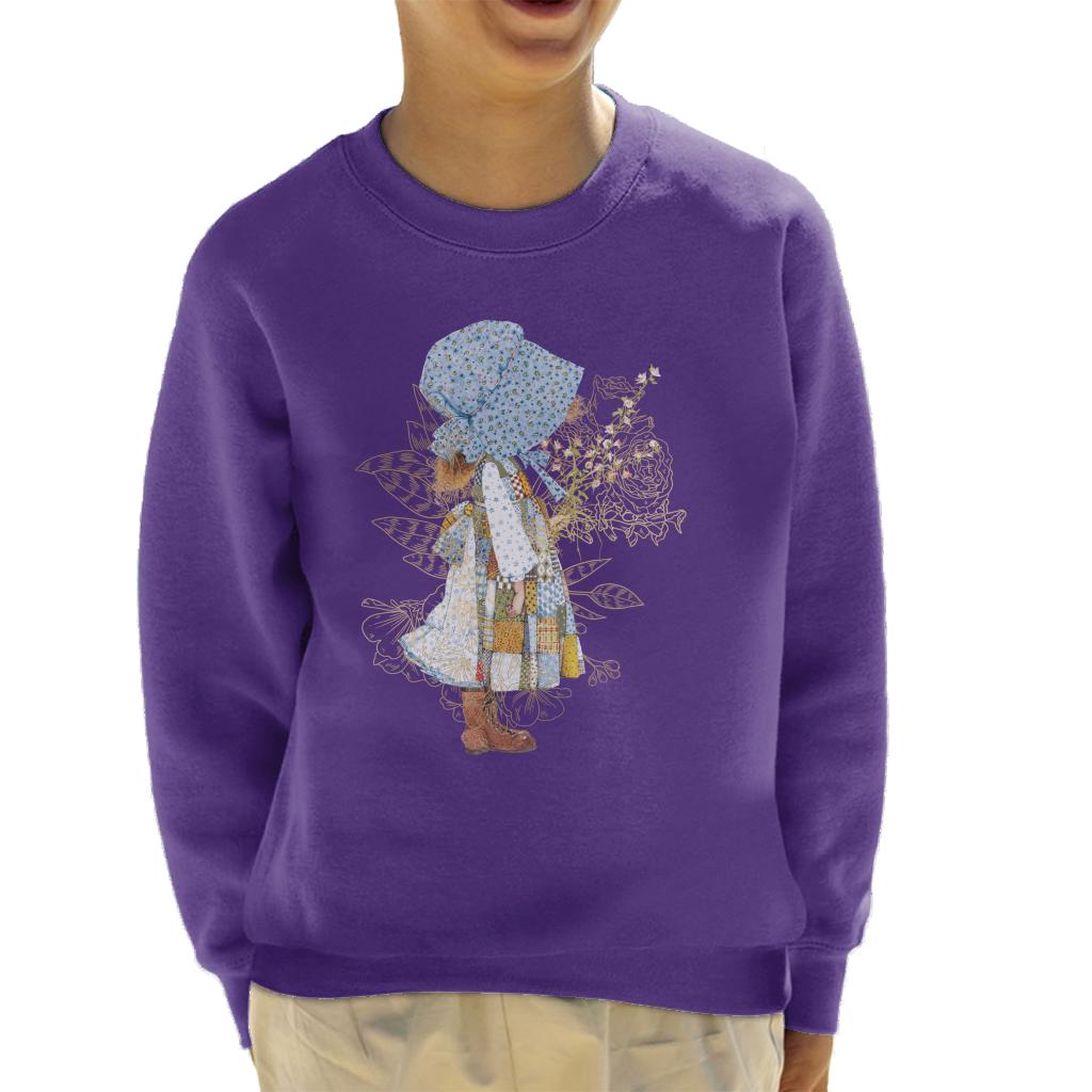Holly Hobbie Classic Hat And Flowers Kid's Sweatshirt