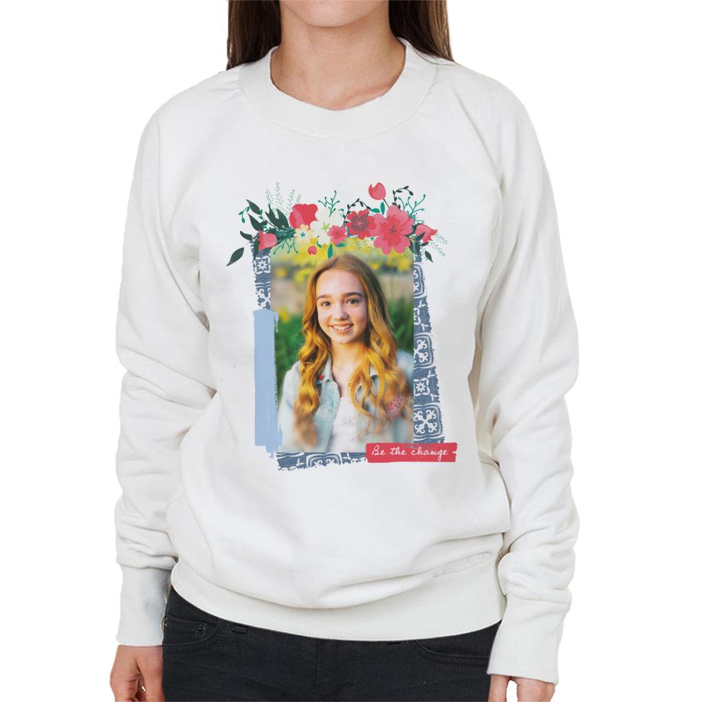 Holly Hobbie Be The Change Floral Border Women's Sweatshirt product image 4