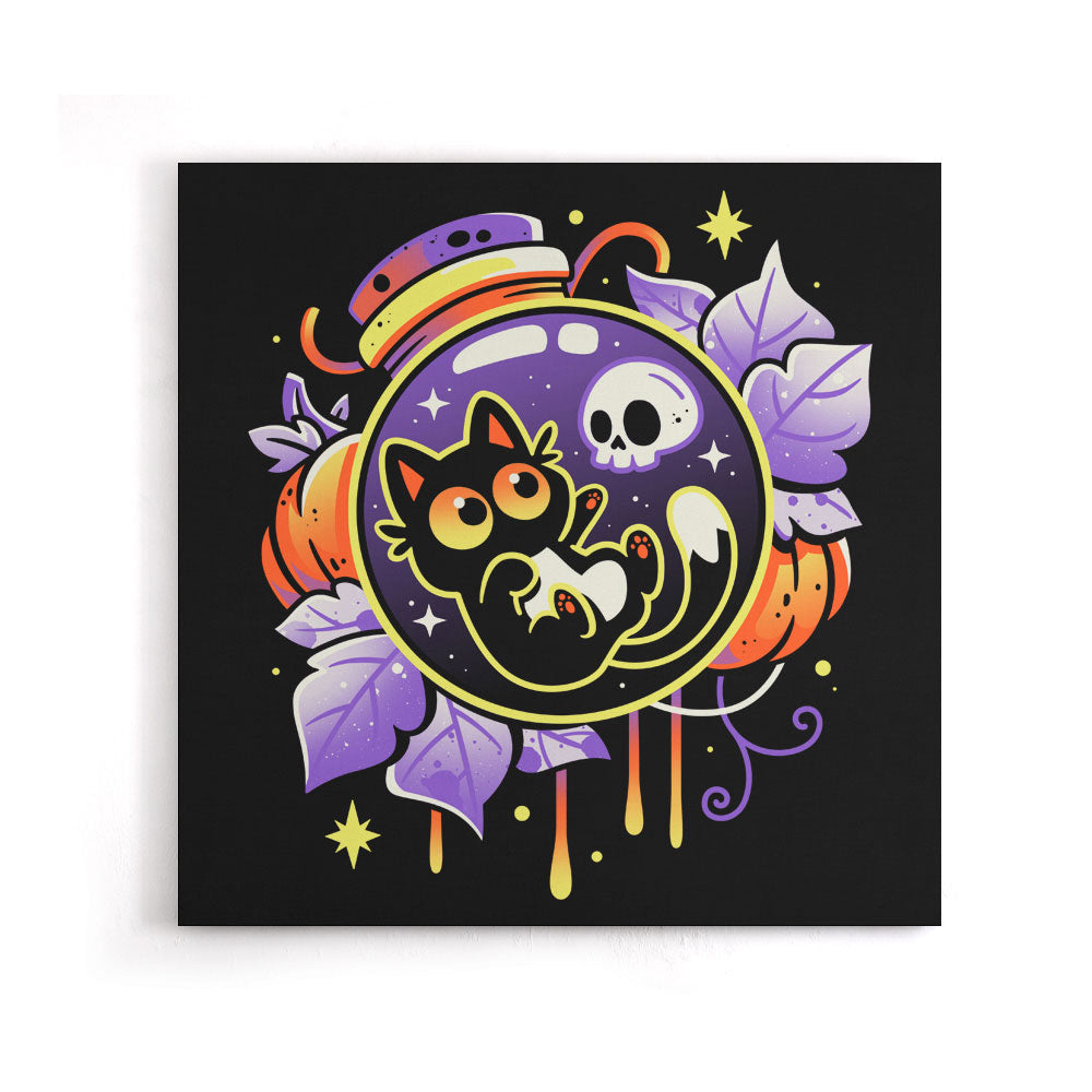 Halloween Bottled Kitten - Canvas Print