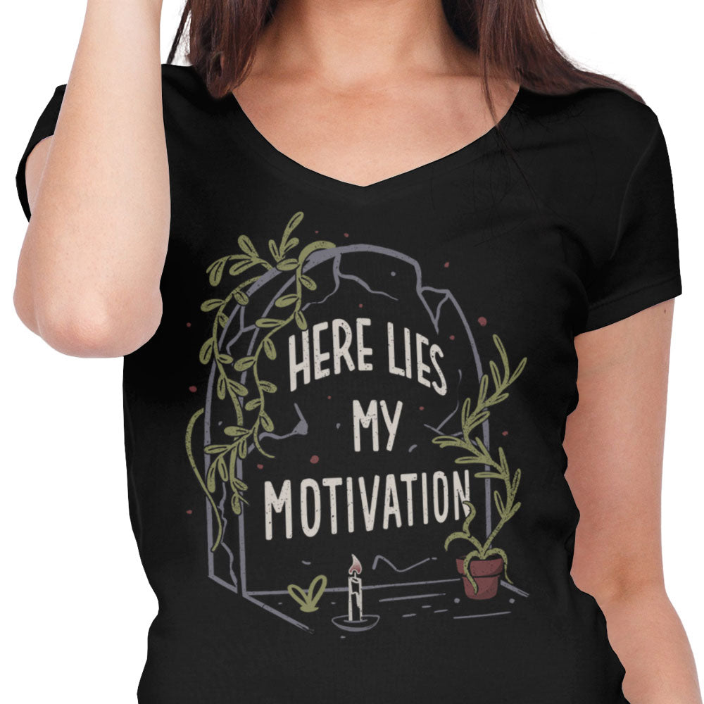 Here Lies My Motivation - Women's V-Neck product image 4