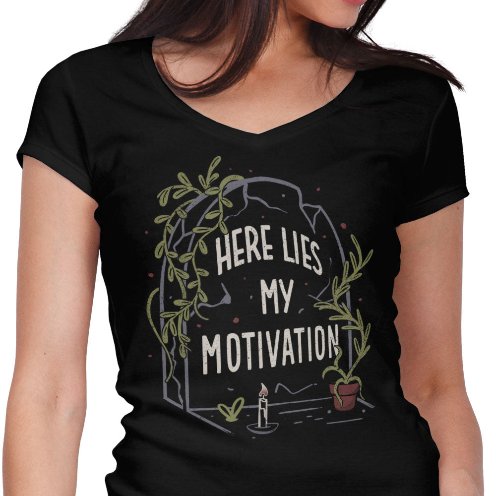 Here Lies My Motivation - Women's V-Neck product image 1