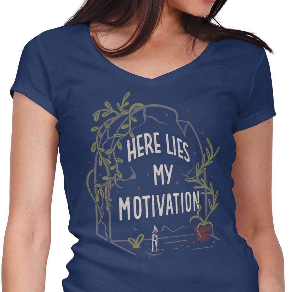 Here Lies My Motivation - Women's V-Neck product image 3