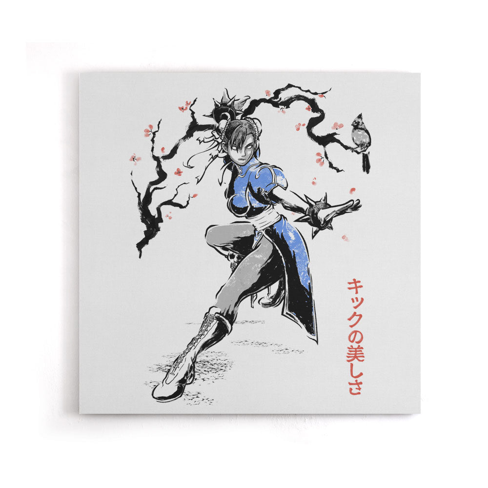 Kicking Beauty Sumi-e - Canvas Print
