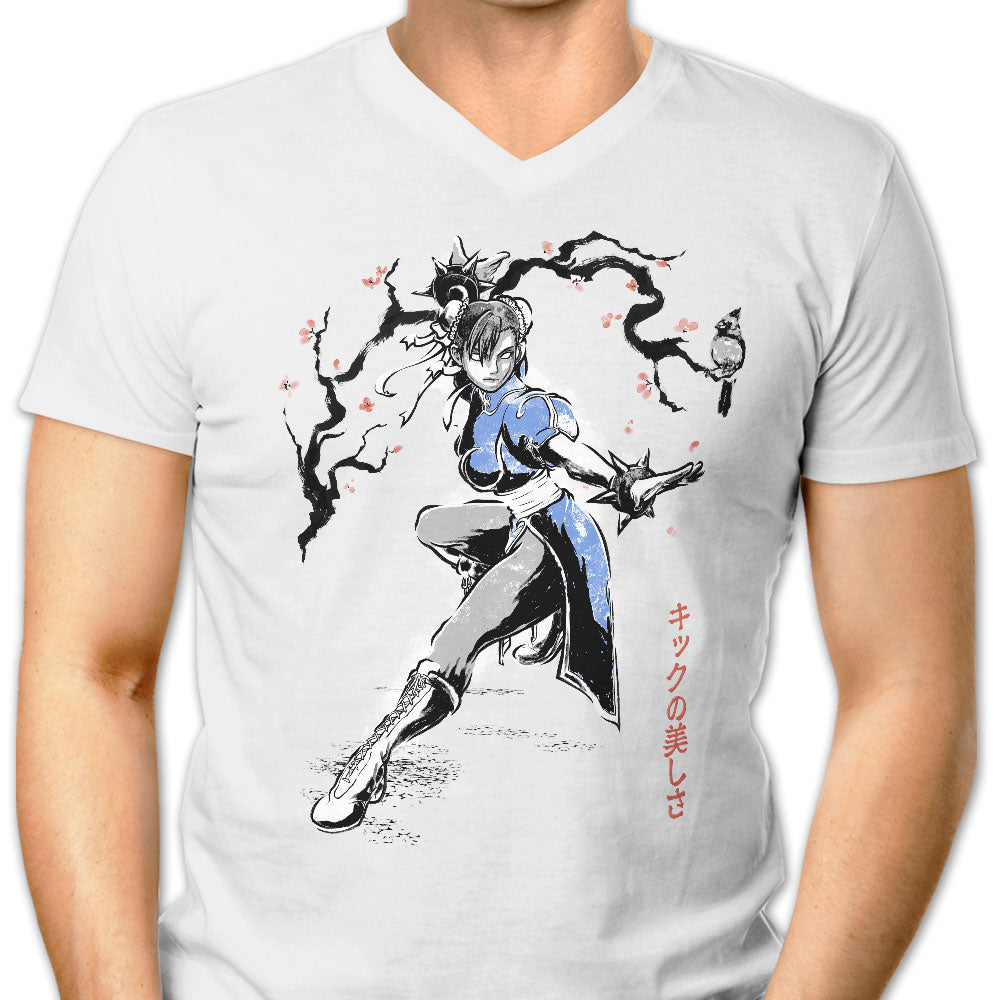 Kicking Beauty Sumi-e - Men's V-Neck product image 1