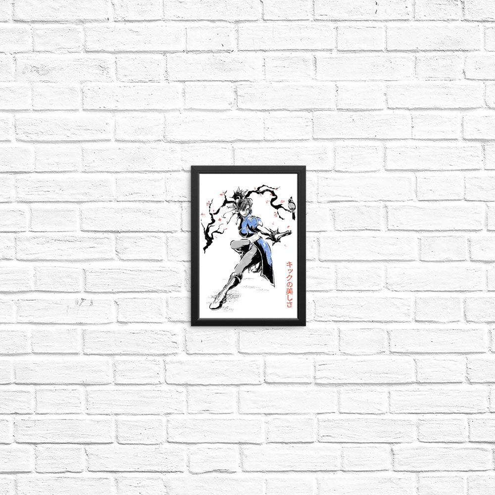 Kicking Beauty Sumi-e - Posters & Prints