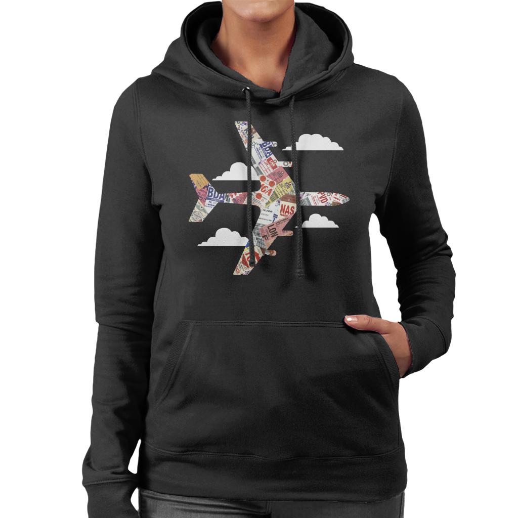 Pan Am Plane Baggage Tags Women's Hooded Sweatshirt product image 1