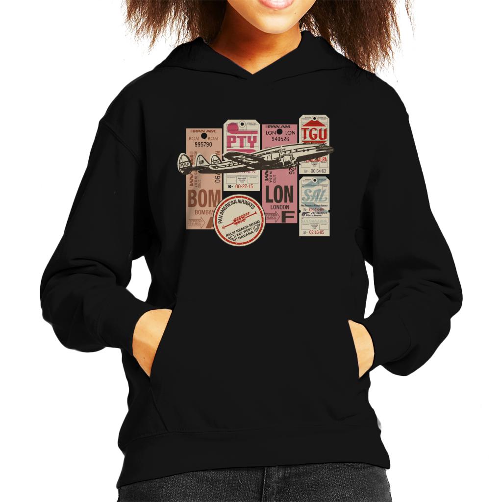 Pan Am Baggage Tags Montage Kid's Hooded Sweatshirt product image 1