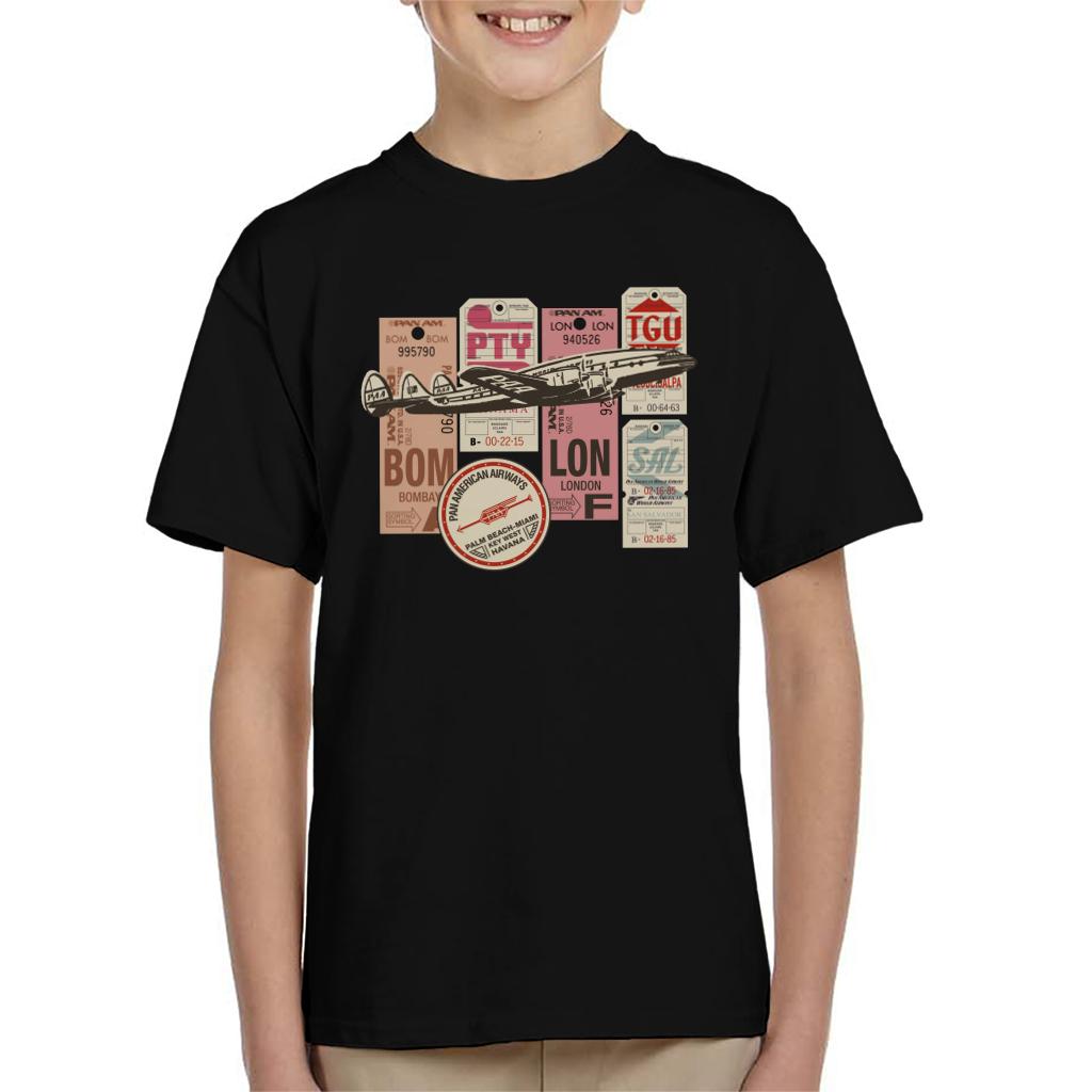 Pan Am Baggage Tags Montage Kid's T-Shirt product image 1