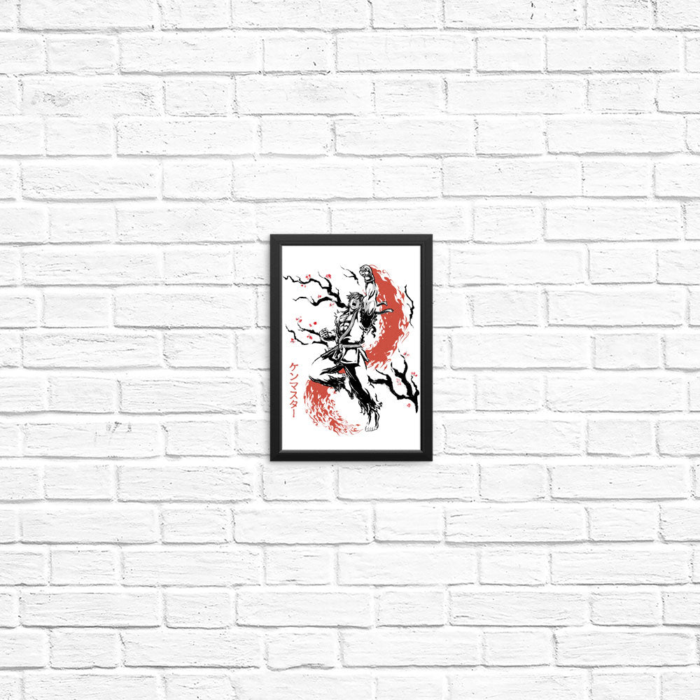 Scarlet Flame Sumi-e - Posters & Prints