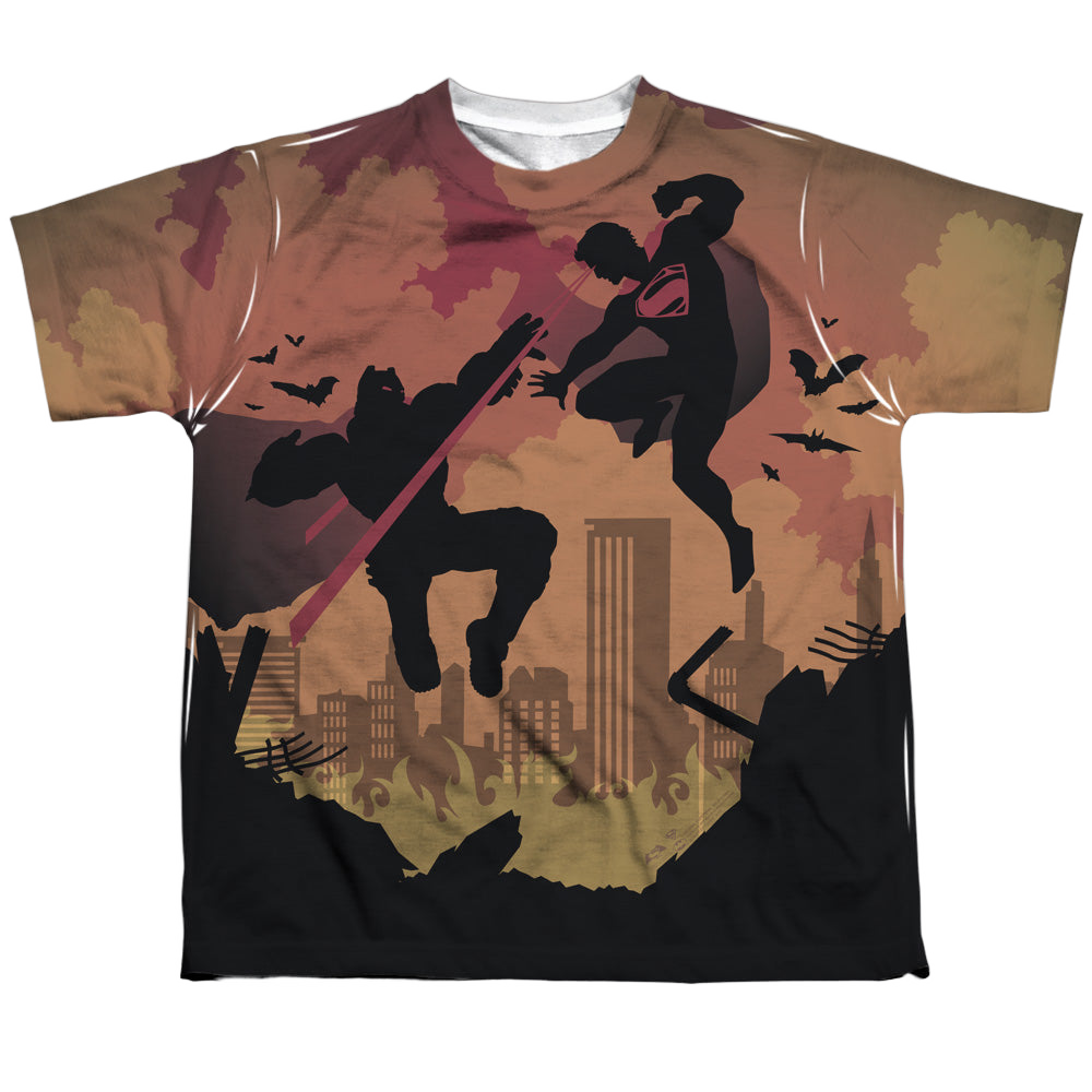 Batman v Superman Silhouette Fight - Youth All-Over Print product image 1